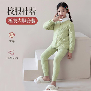 保暖裤 男童加厚裤 棉裤 加绒打底裤 子 儿童内穿冬季 女童校服神器套装
