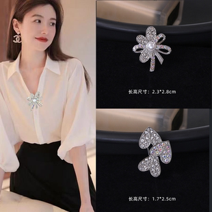 别针固定衣服领针高档配饰开衫 胸针女防走光领针扣衣服开衫 扣