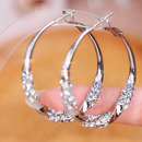 时尚 气质名媛夸张个性 耳饰 爆款 银针港风镶钻大圈圈耳环2025年新款