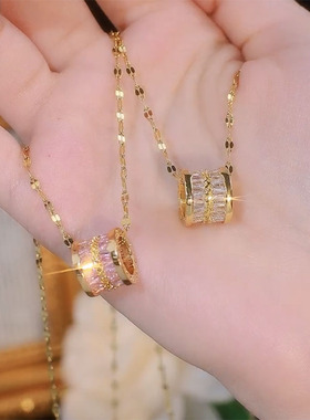 轻奢气质百搭转运珠钛钢项链女