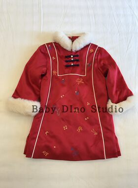 夹棉长袖年服民族风女童