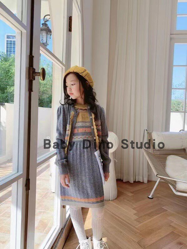 现货babydino定制女童针织开衫