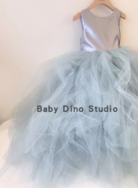 现货Baby Dino定制款女童ins风多层纱重工公主礼服长裙裙连衣裙