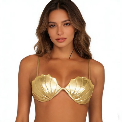 美人鱼贝壳泳衣上衣bikini