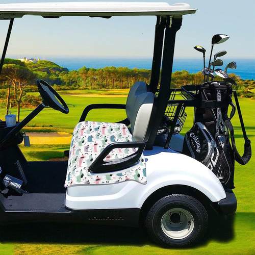 ins时尚毛巾毯车座椅套便于清洁安装高尔夫球腊肠犬系列坐垫套21