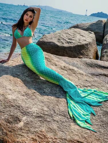 bikini水族馆成人美人鱼鱼尾巴裙