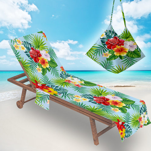 叶子花唯美印花沙滩椅套几何