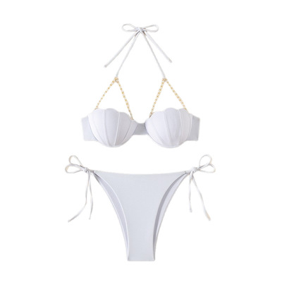 贝壳珍珠链条性感比基尼cos美人鱼搭配鱼尾泳衣 bikini sexy bra1