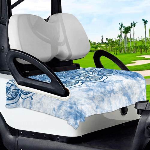 几何款高尔夫球车座毛巾毯车座椅套清洁安装方便高尔夫球坐垫套24