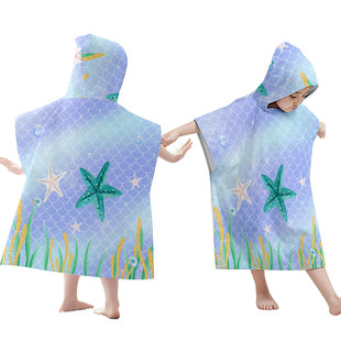海星水母系列连帽浴巾居家浴袍户外斗篷外套亲子温泉游泳浴巾17