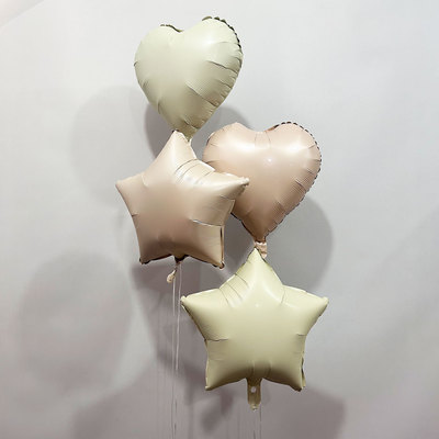 奶油色爱心气球18寸五角星