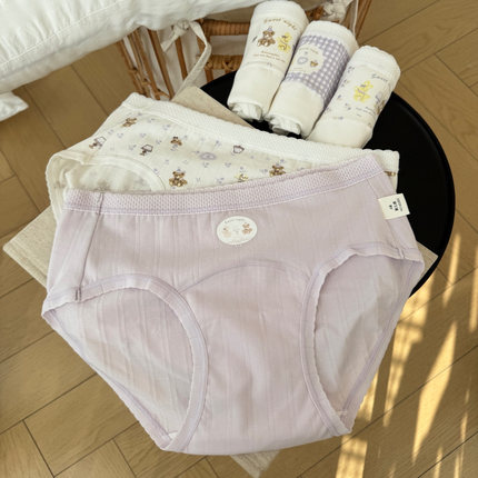 18CM加长裆A类甜美可爱卡通内裤女纯棉中腰10A抗菌包臀透气三角裤