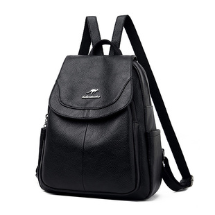 双肩包女2025新款时尚百搭软皮质中年妈妈大容量出游旅行背包女