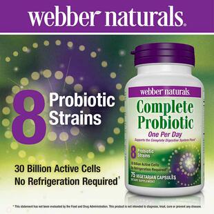 美国直邮webber naturals完全益生菌平衡肠道健康75粒素食胶囊