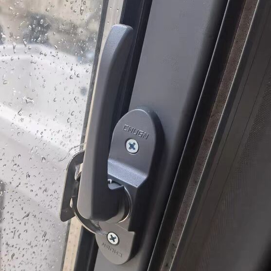 扣防盗不锈钢滑动推拉移门门窗锁窗户双向月牙锁大盖板塑钢粗手柄