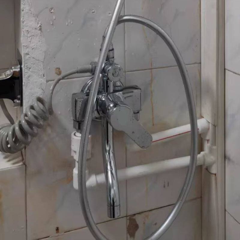 浴室热水器带下出水阀冷明装混浴花洒套装枪灰色热水龙头水混合淋