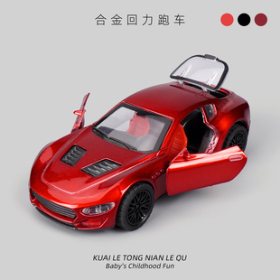 合金小汽车玩具男孩回力赛车跑车仿真模型玩具车回力小跑车汽车男