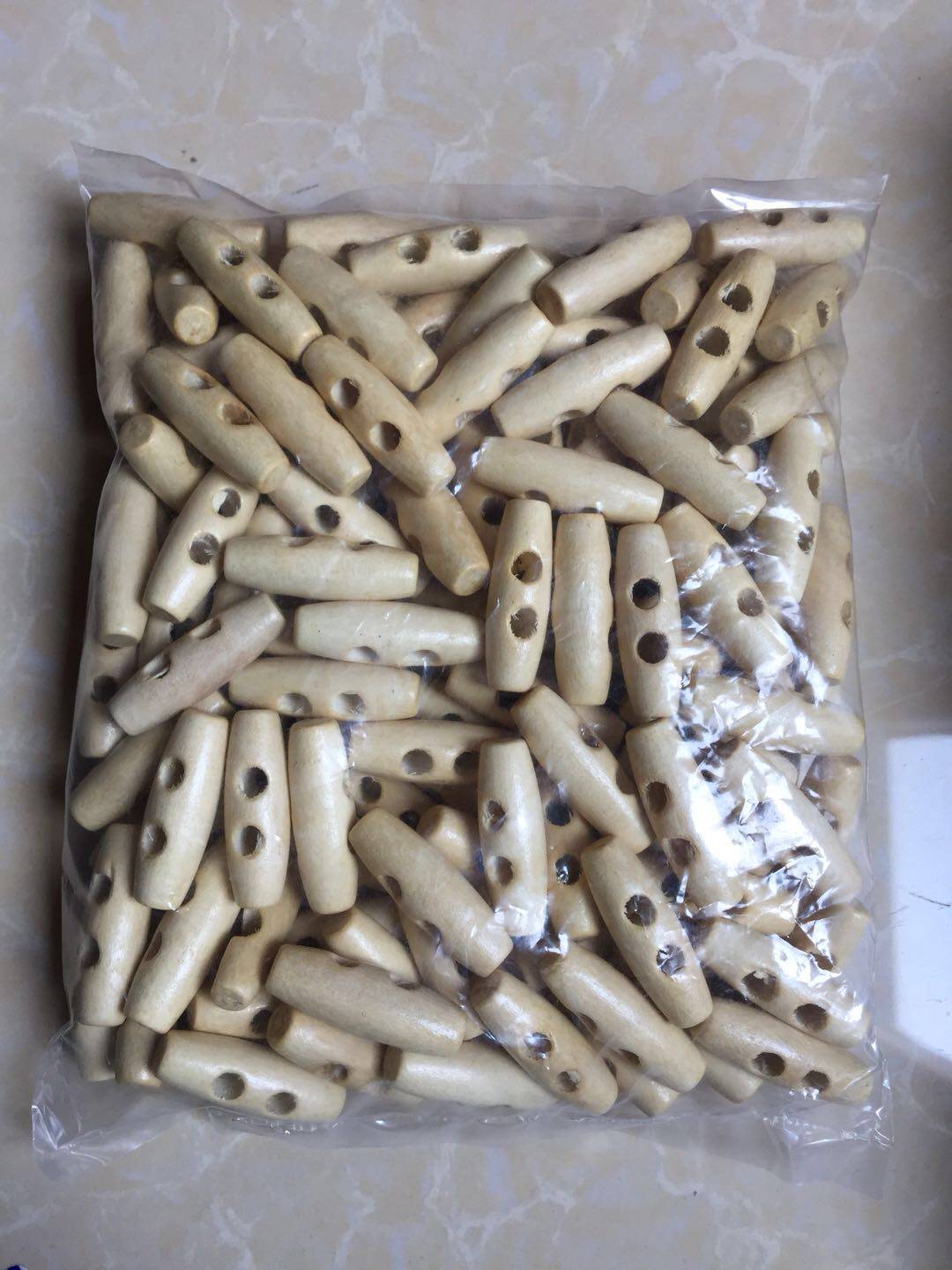 2眼木扣子大衣纽扣羊角扣木头扣风衣纽扣直径约10mm 3和4厘米长度