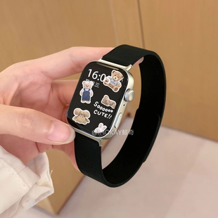 適用華為fit4手表表帶新款 2運動小眾腕帶 荔枝紋軟磁吸watchfit3