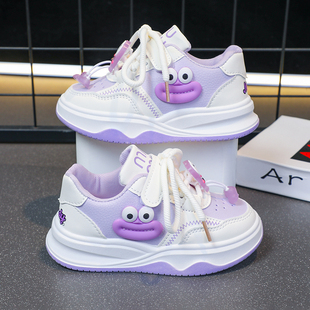 女童鞋子2025幼儿园小童运动鞋春秋款皮面女童跑步鞋透气小公主鞋