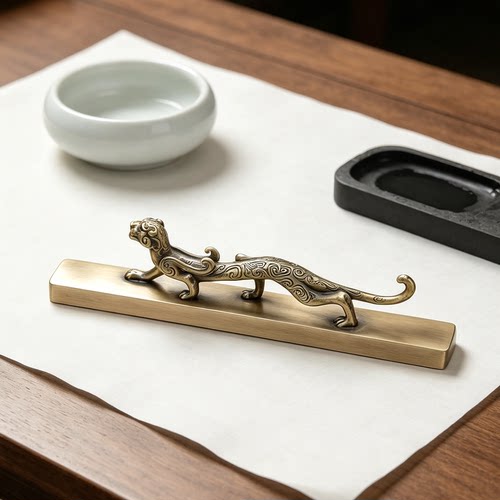 纯铜走虎镇纸书法笔搁