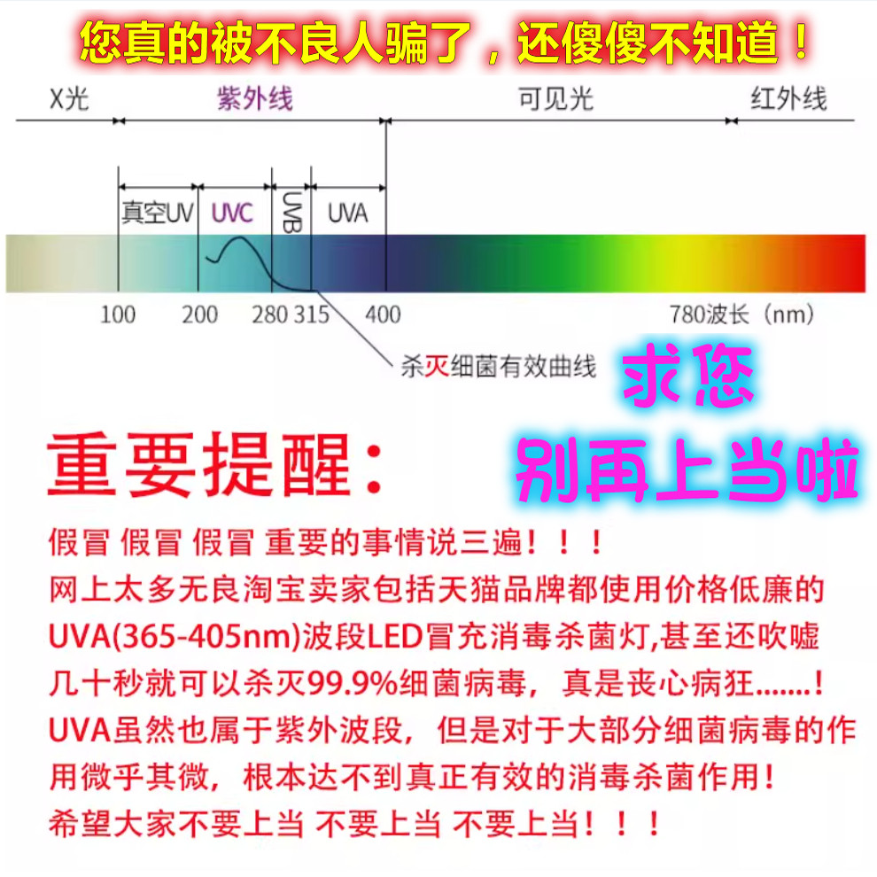 真正260-280UVC-LED消毒杀菌灯管