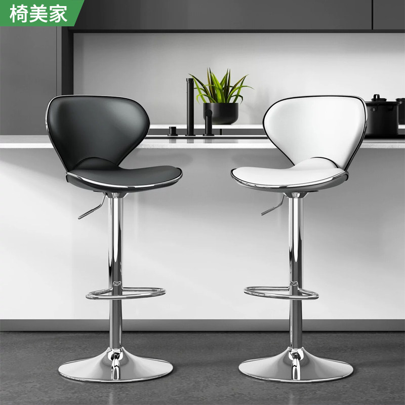 酒吧椅升降高脚凳高级感高脚吧台凳现代简约收银前台椅靠背吧台椅