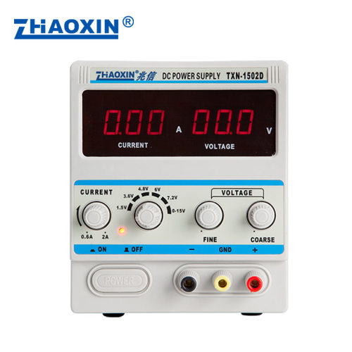 手机维修电源15v2a维修可调直流稳压电源表TXN-1502D短路截止输出