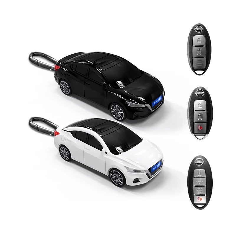 适用于日产天籁汽车钥匙包小车模型壳钥匙套改装壳高档创意个性扣