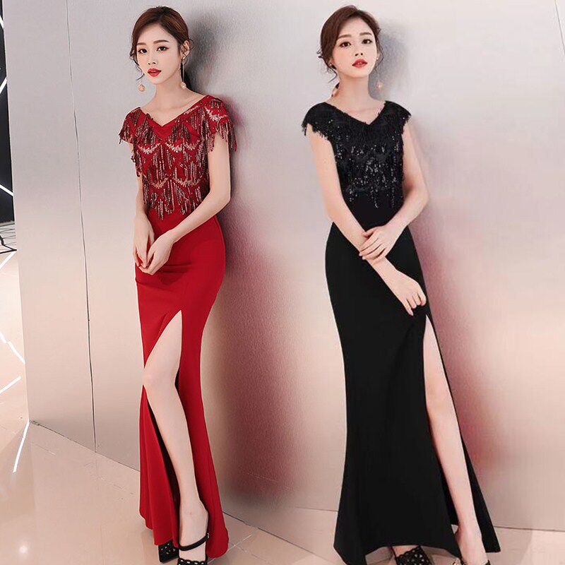 2018 new pattern Dignified atmosphere have more cash than can be accounted for Self cultivation fish tail Host Annual meeting Banquet banquet Evening dressin the Women's clothing/Boutique , Wedding/Cheongsam/Formal dress , Formal dress/Evening  category - from Buy2taobao.com to provide professional Taobao agent buy service