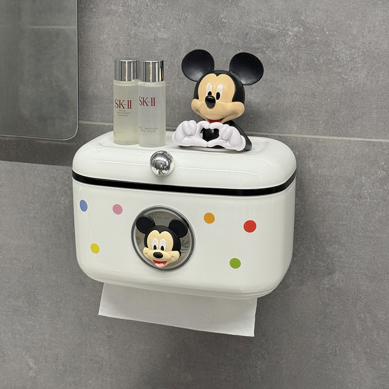 纸巾盒带盖壁挂式免打孔浴室防水