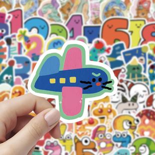 300张卡通数字贴纸阿拉伯数字1-100可爱激励儿童学习礼物创意贴画