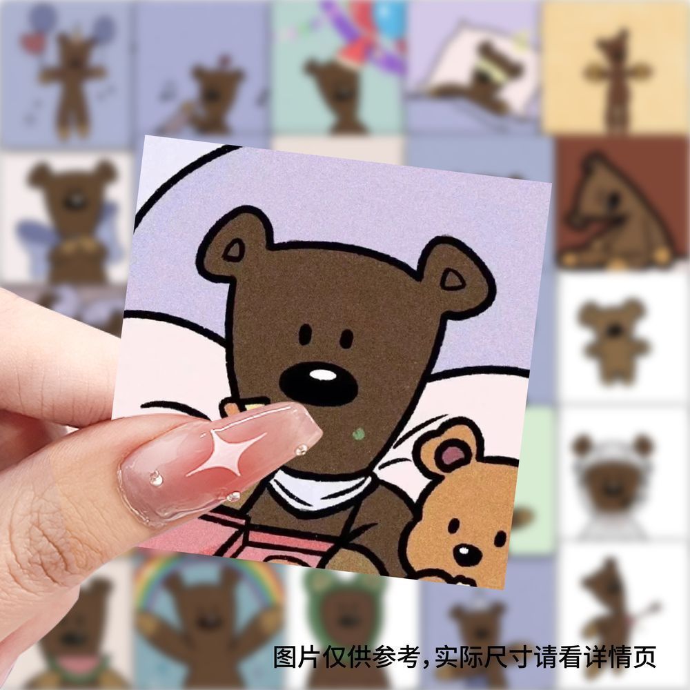 爆款憨豆先生的小熊头像贴纸可爱ins装饰手机水杯行李箱防水贴画