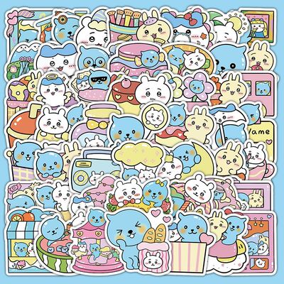 153张防水贴纸超可爱吉伊卡哇卡通爆款小八装饰手机手账diy小贴画