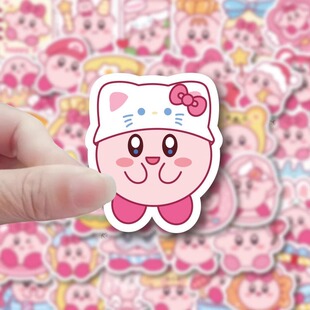 200张可爱卡通星之卡比手账儿童女孩贴纸行李箱手机标签装饰贴画