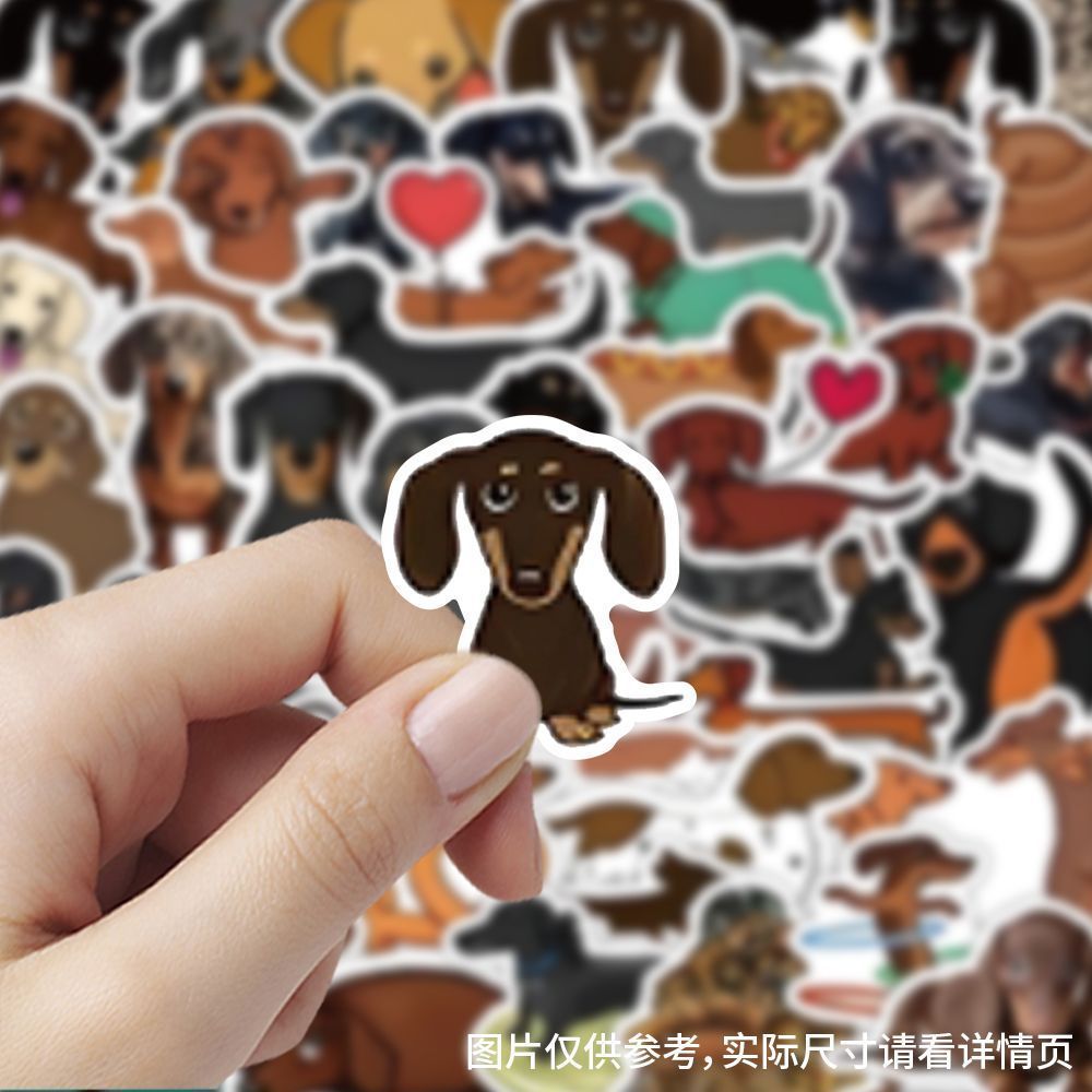 180张腊肠狗涂鸦素材贴纸卡通动画可爱笔记贴画手机手账装饰贴纸