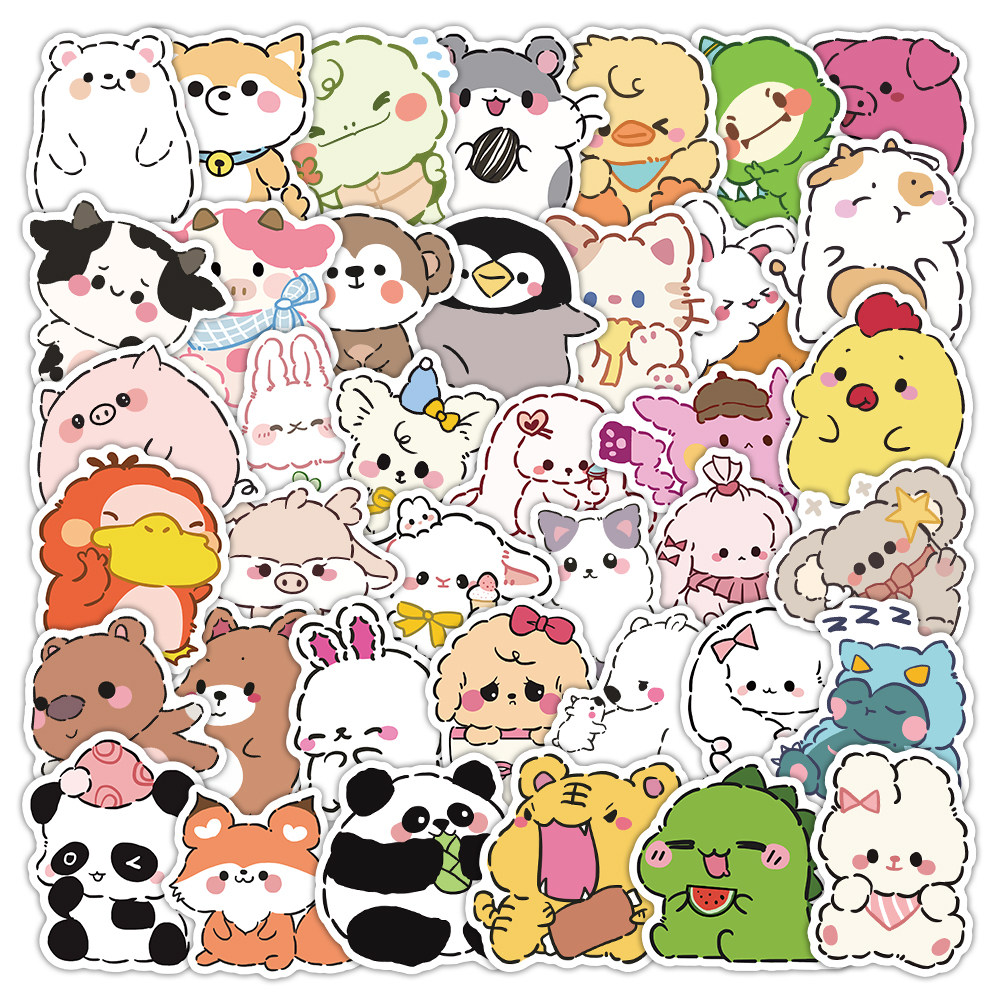 120张小动物贴纸可爱卡通手账素材手机行李箱diy标签防水立体贴画,文具电教/文化用品/商务用品,贴纸/立体贴纸,淘宝优惠券,粉丝福利购,淘宝优惠卷
