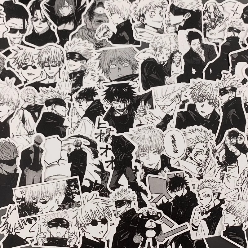 咒术回战防水贴纸 五条悟夏油杰伏黑惠周边手账贴漫画人物贴纸diy