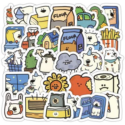 100张原创卡通动物旅社贴纸可爱创意涂鸦装饰桌面ipad手账diy贴画