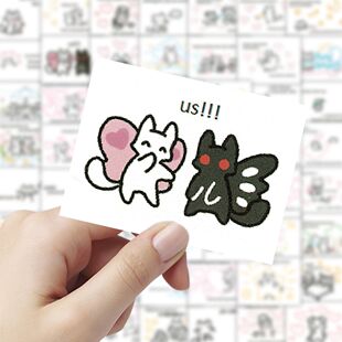 200张贴小猫可爱韩国猫咪剧场简约ins贴纸diy手账装饰笔记本贴画