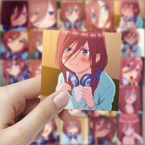 新款中野三玖贴纸二次元动漫五等分的花嫁新娘笔记本手账装饰贴画