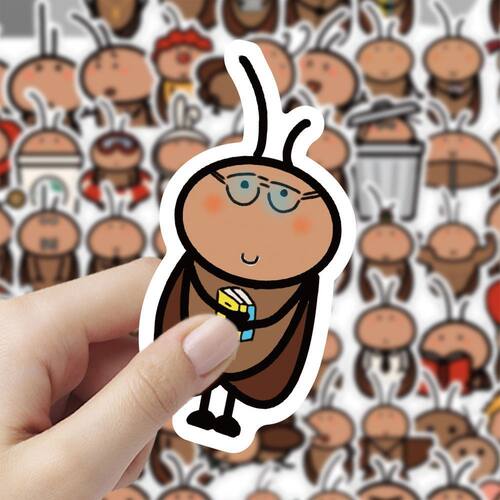 180张卡通可爱小蟑螂贴纸搞怪趣味创意桌面手机手账装饰贴画标签