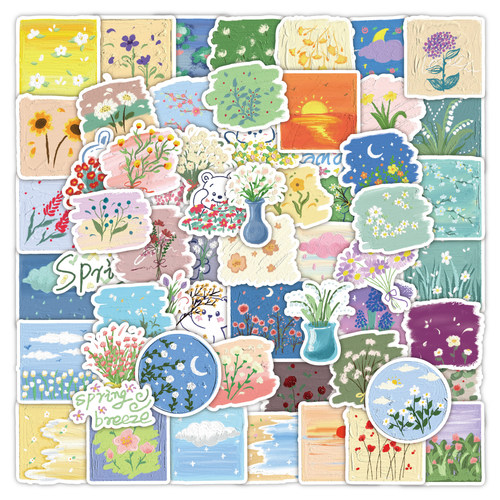 温柔风花卉贴纸高颜值小清新贴画