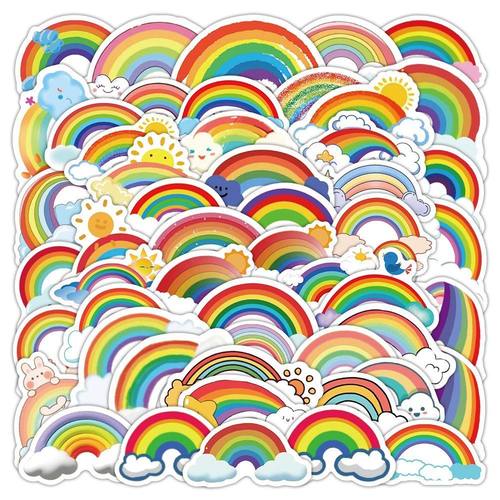 180张可爱卡通彩虹贴纸手杖笔记本电脑行李箱个性装饰diy防水贴画