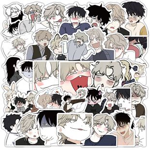 60张韩漫水边之夜贴纸魔咒素描野画集吕太州金懿玄周边装 饰贴画