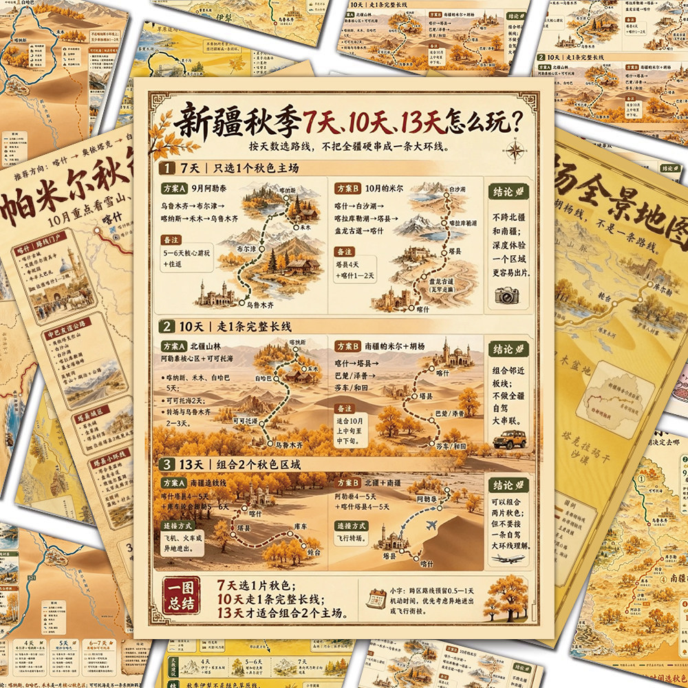 新疆旅游攻略贴纸景点介绍景点标签旅游纪念旅行地图防水不干胶贴