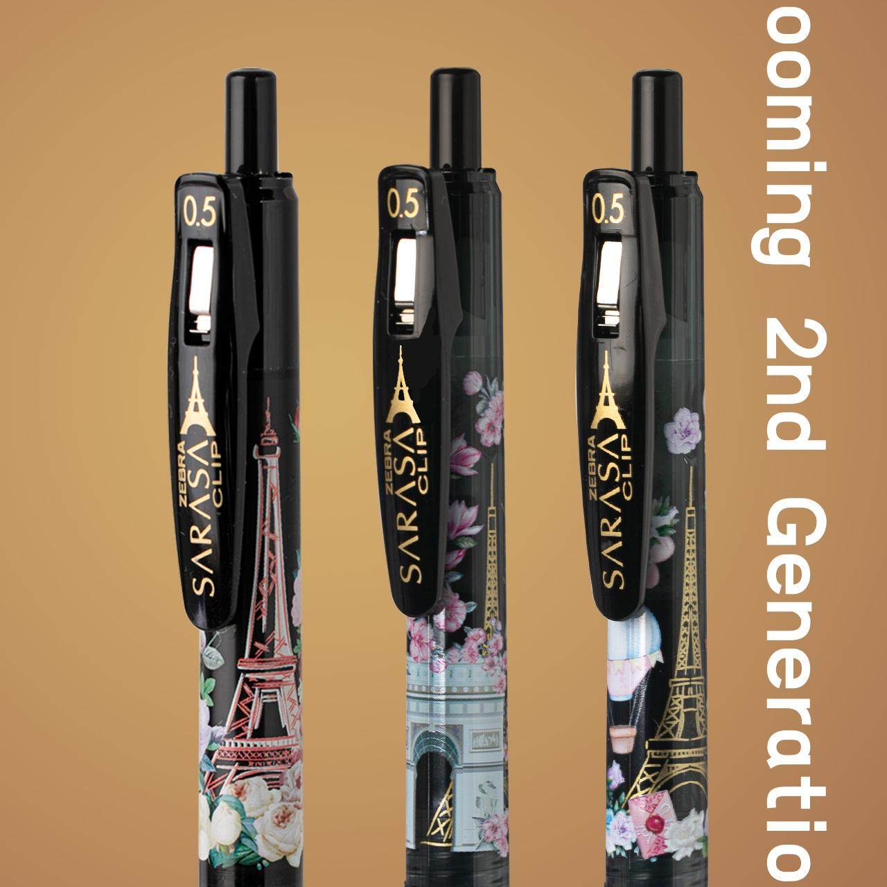 日本斑马ZEBRA中性笔限定法国盛开巴黎2代之铁塔玫瑰花朵限量水笔