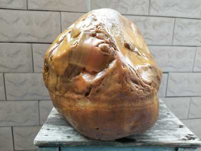 信江籽料碧玉磨砂胶冻蜡金印摆件