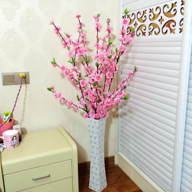 高枝樱花客厅落地假花干枝花仿真桃花束梅花插花娟花玄关装饰包邮