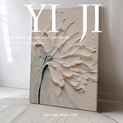 YJ.ART原创手绘《创泽章》现代简约客厅装饰画玄关抽象艺术肌理画